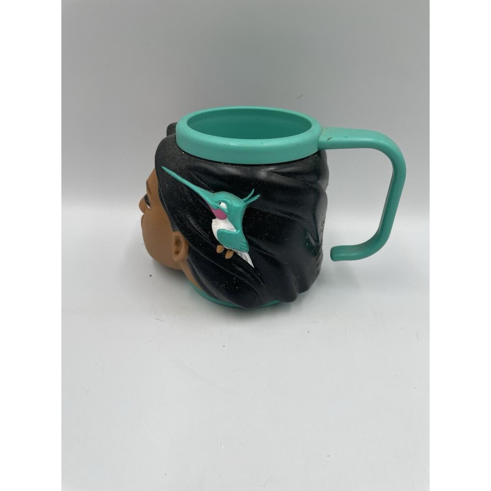 Vintage 90s Disney Pocahontas Princess Plastic Cup Applause Mug Hummingbird - Picture 2 of 8